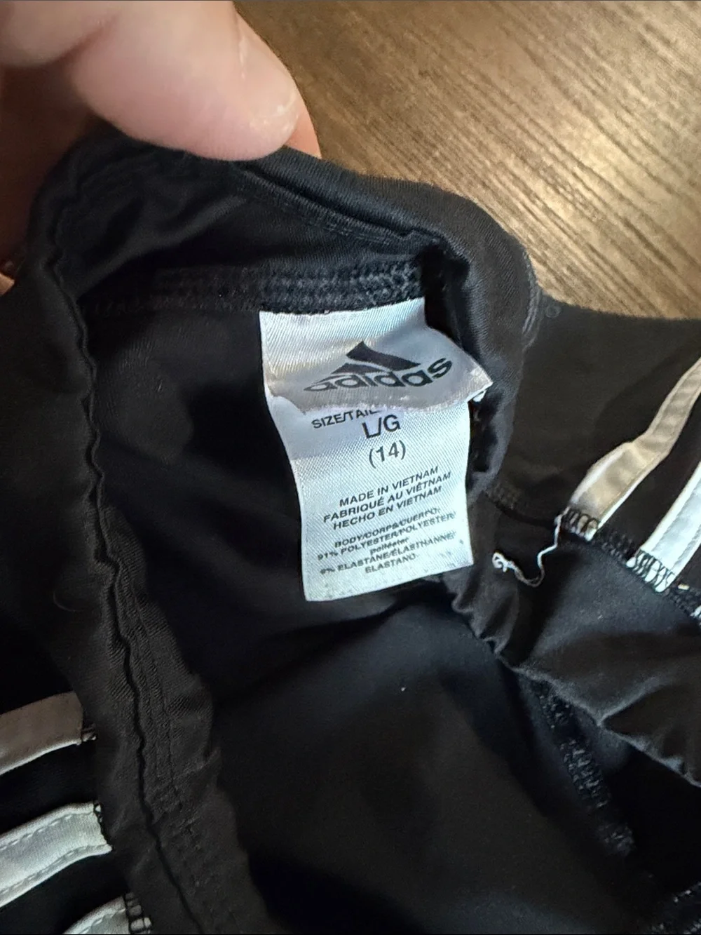 adidas Black Leggings with White Side Stripes